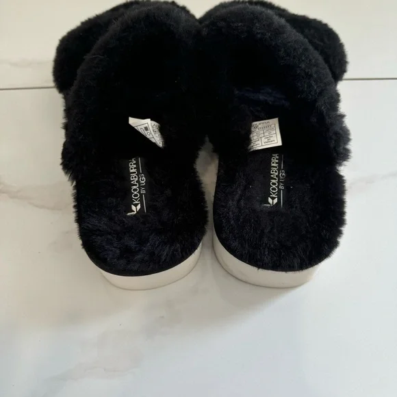 Koolaburra by UGG Furr-Ah Fuzzy Double Strap Slippers black - Picture 4 of 6